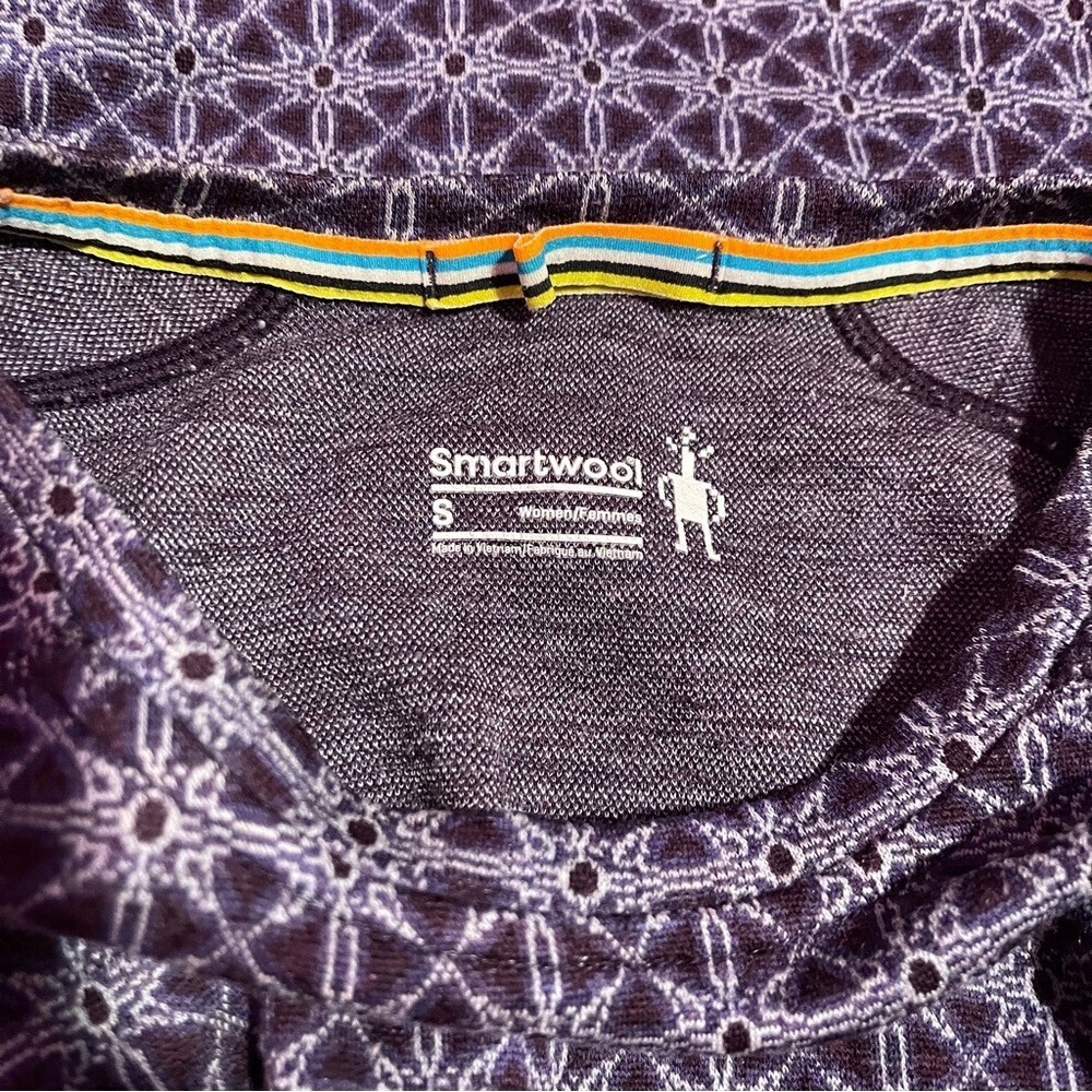 Smartwool Merino 250 Base Layer Pattern Crew Top Women’s Small Purple - Picture 8 of 9